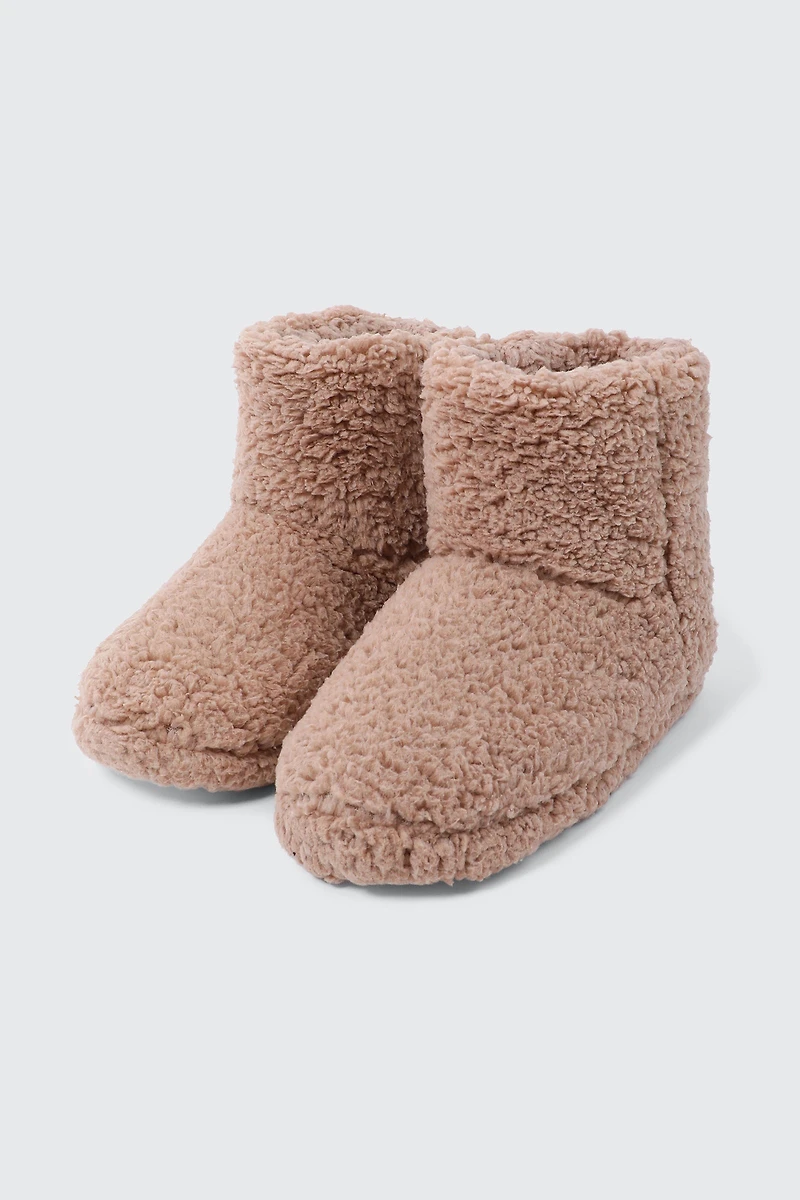 Pantoufles bottines en polaire berbère