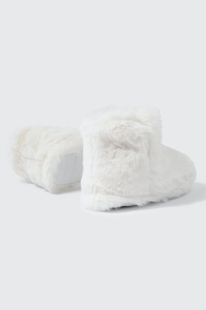 Faux Fur Bootie Slippers