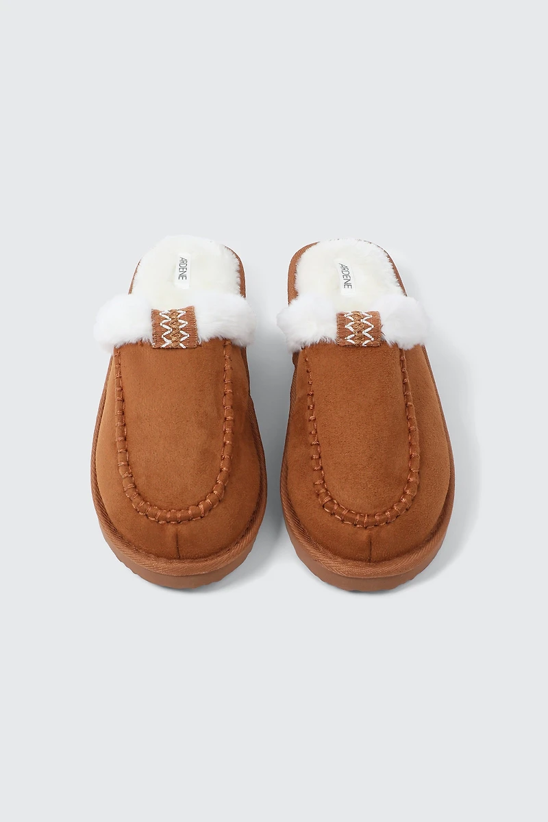 Faux Suede Mule Slippers