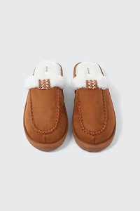 Faux Suede Mule Slippers