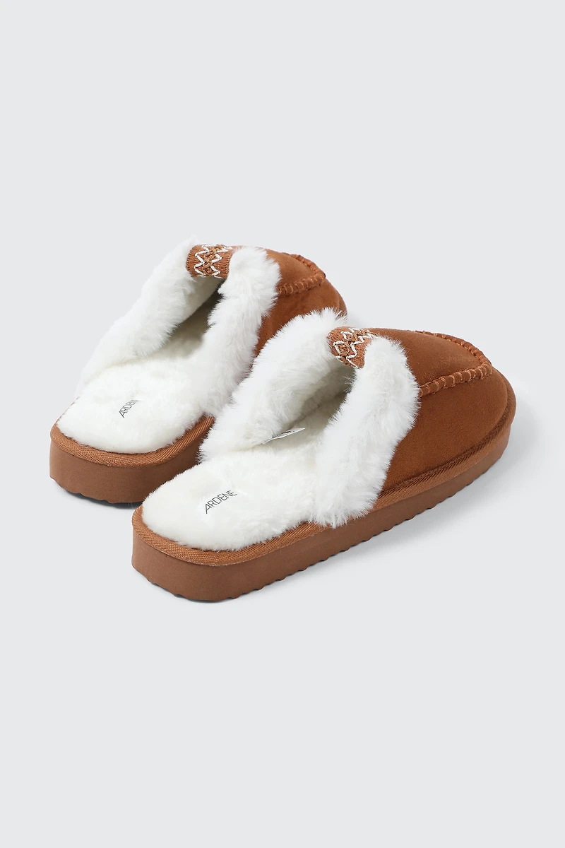 Faux Suede Mule Slippers