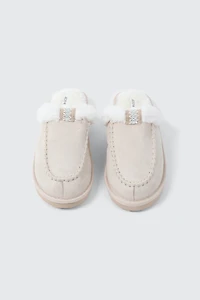 Pantoufles mules en faux suède
