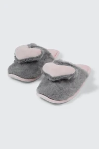 3D Heart Faux Fur Slippers