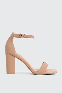 Faux Suede High Heel Sandals