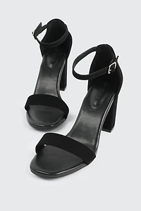 Sandales à talons hauts en faux suède
