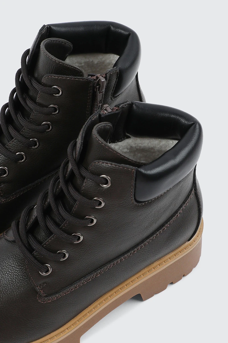 Faux Fur Lined Hiker Boots