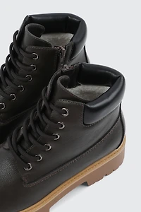 Faux Fur Lined Hiker Boots