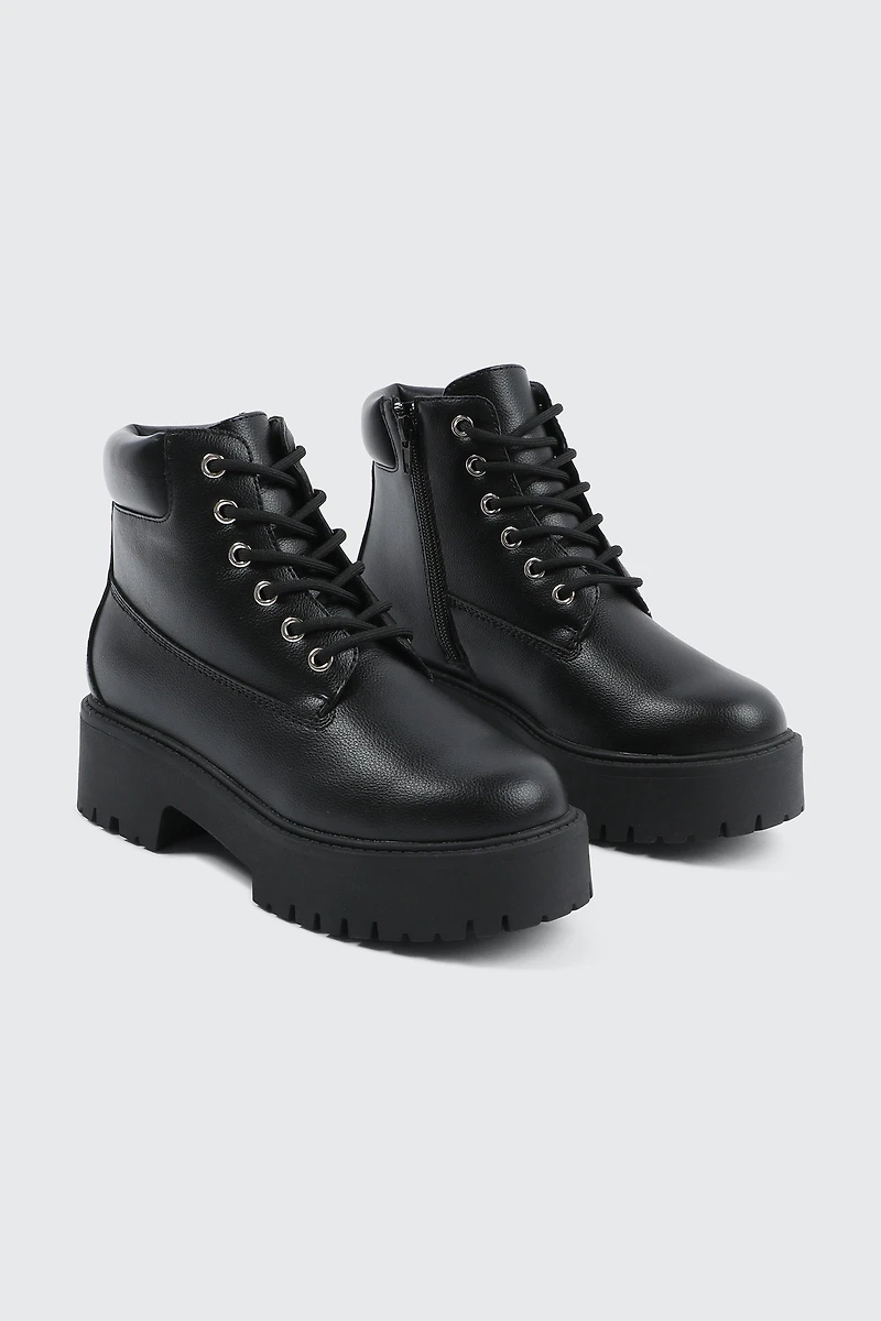 Faux Fur Lined Hiker Boots