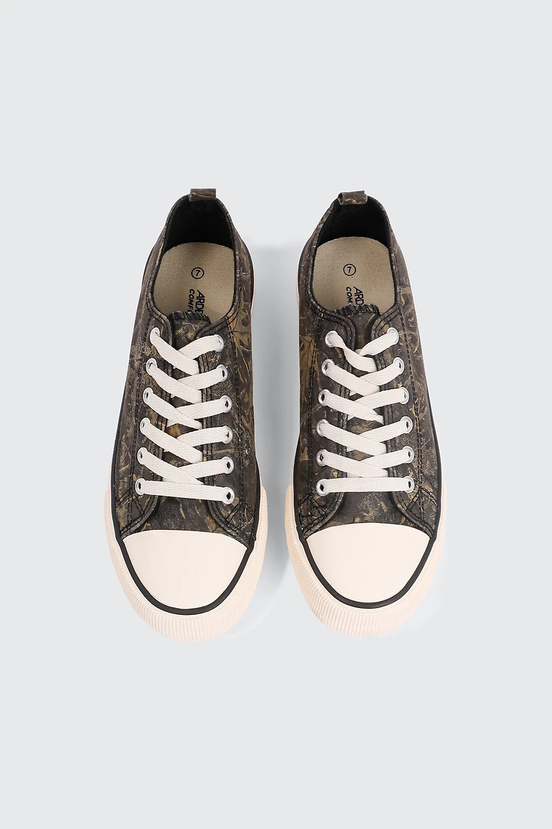 Camouflage Low Top Canvas Sneakers
