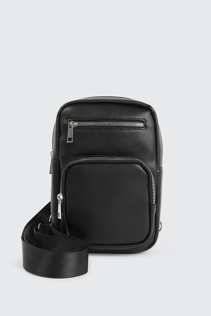 Faux Leather Sling Bag