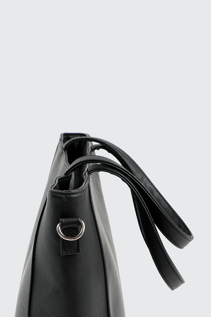 Large Faux Leather Tote Bag