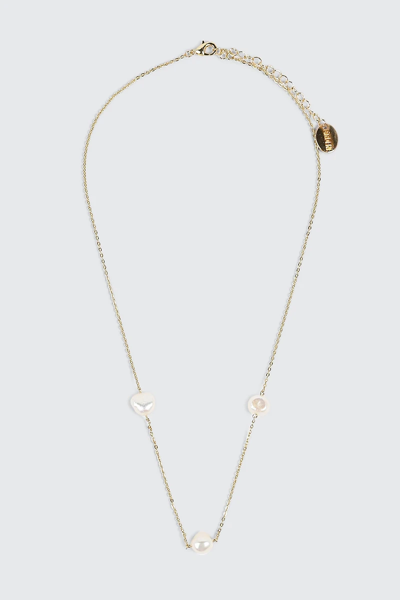 14K Gold Plated Pearl Necklace