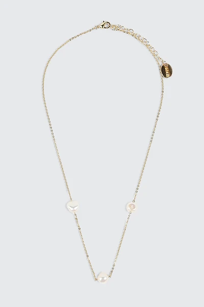 14K Gold Plated Pearl Necklace