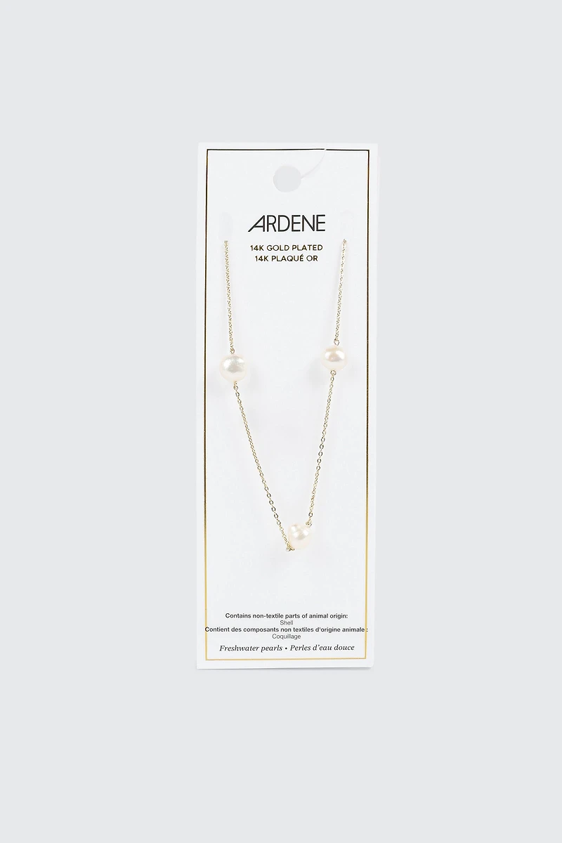 14K Gold Plated Pearl Necklace