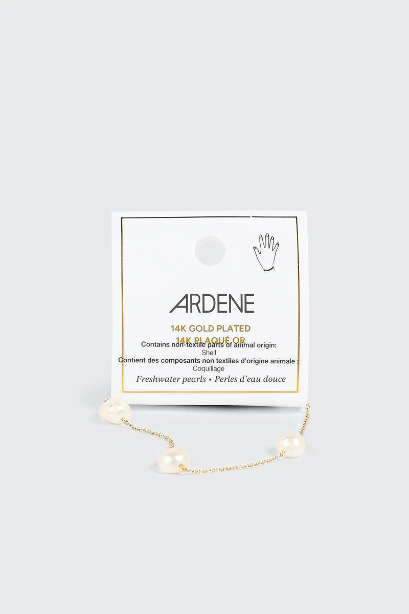 14K Gold Plated Pearl Bracelet