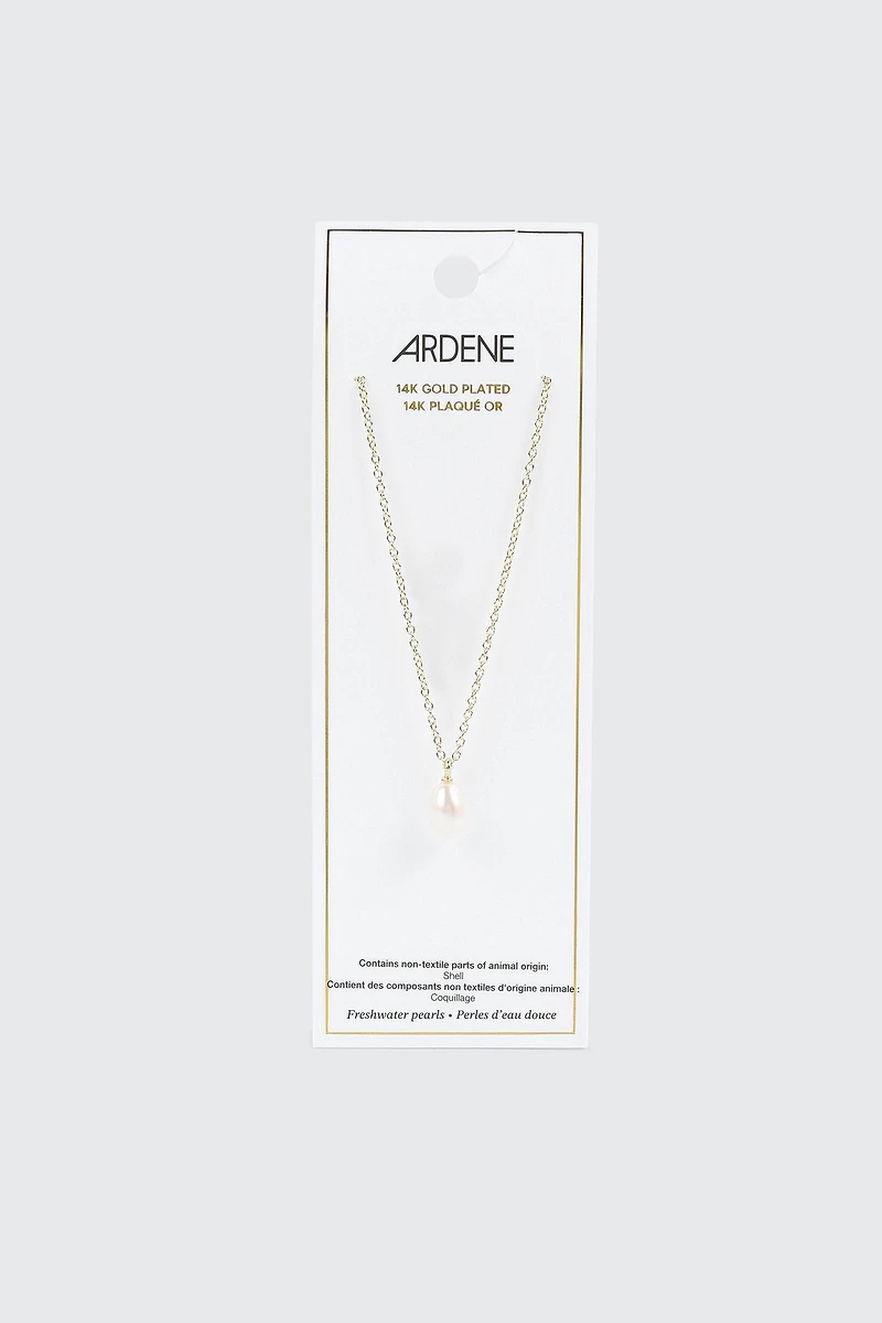 14K Gold Plated Pearl Necklace