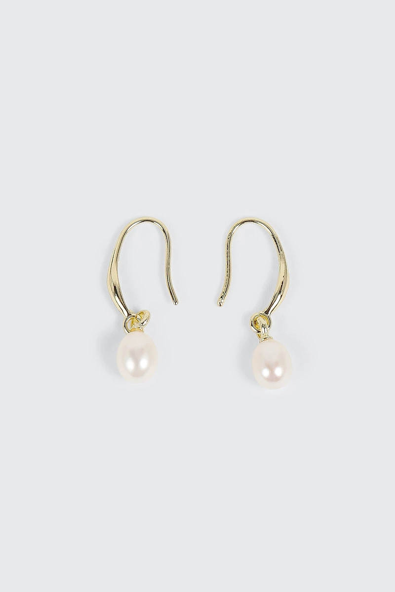 14K Gold Plated Pearl Earrings