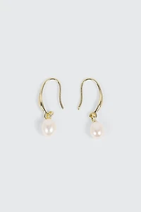 14K Gold Plated Pearl Earrings