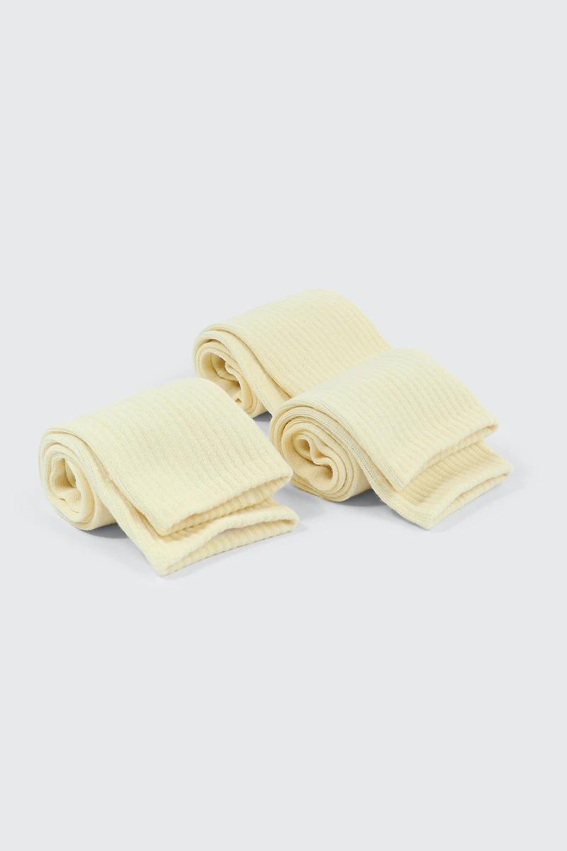 3-Pack Ribbed Crew Socks
