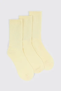 3-Pack Ribbed Crew Socks