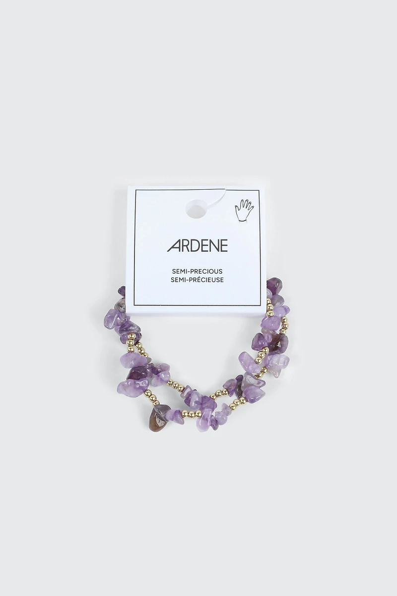2-Pack Semi-Precious Stone Bracelets
