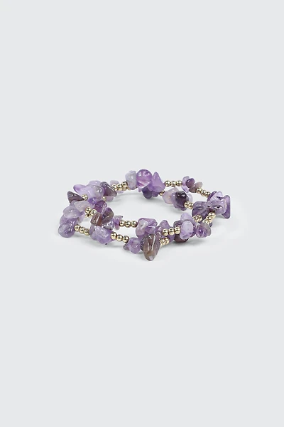 2-Pack Semi-Precious Stone Bracelets