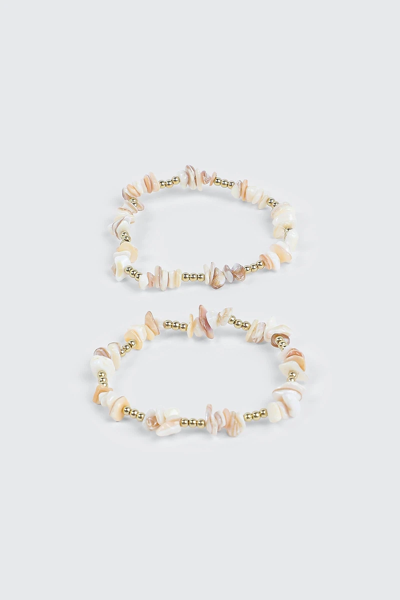 Duo de bracelets à pierres semi-précieuses