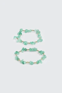 2-Pack Semi-Precious Stone Bracelets