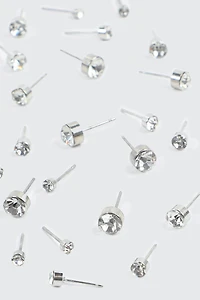 12-Pack Crystal Stud Earrings
