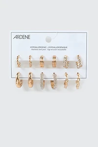 6-Pack Assorted Hoop Earrings