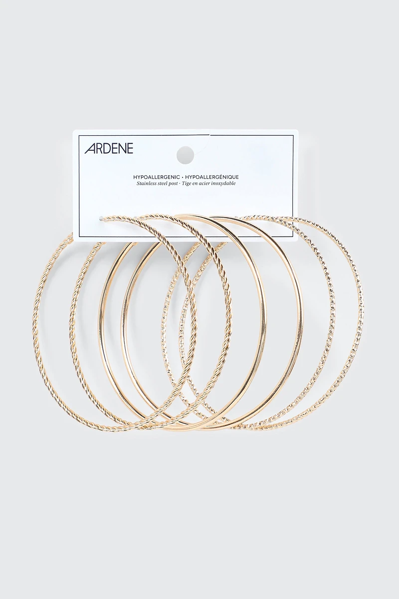 3-Pack Large Hoop Earrings