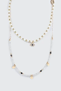 Two-Row Necklace with Eye Pendant