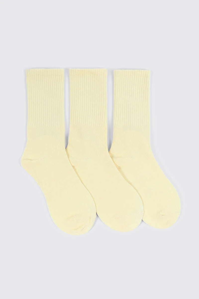 3-Pack Rib Crew Socks