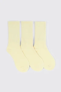 3-Pack Rib Crew Socks