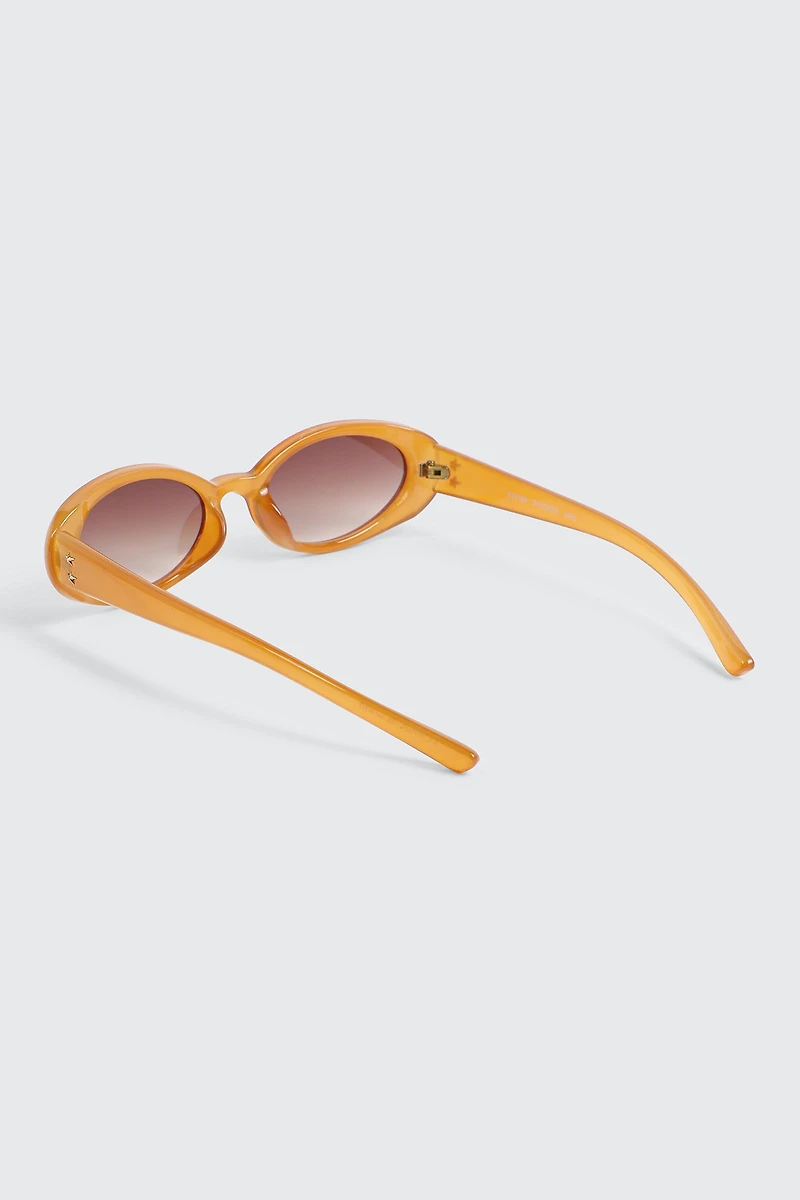 Oval Sunglasses with Star Detail