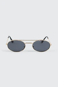 Lunettes de soleil ovales fines en métal
