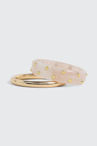 Lot de 2 bracelets résine et métal