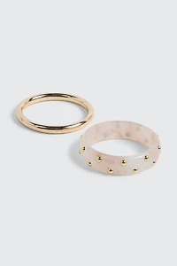 2-Pack Resin & Metal Bangles