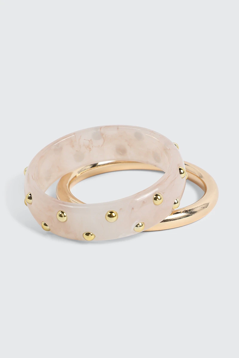 2-Pack Resin & Metal Bangles