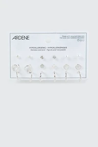9-Pack Hoop and Stud Earrings