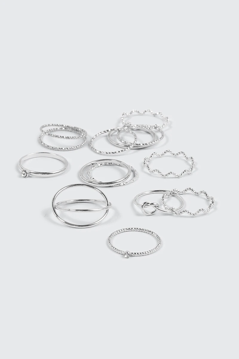 8-Pack Twist & Knot Rings