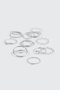 8-Pack Twist & Knot Rings