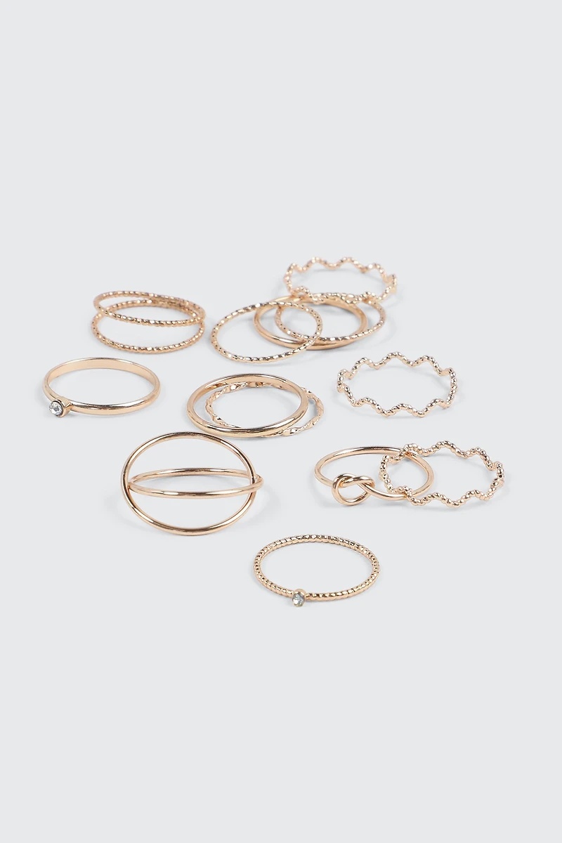 8-Pack Twist & Knot Rings