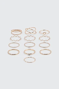 Lot de 8 bagues à nœuds et torsades