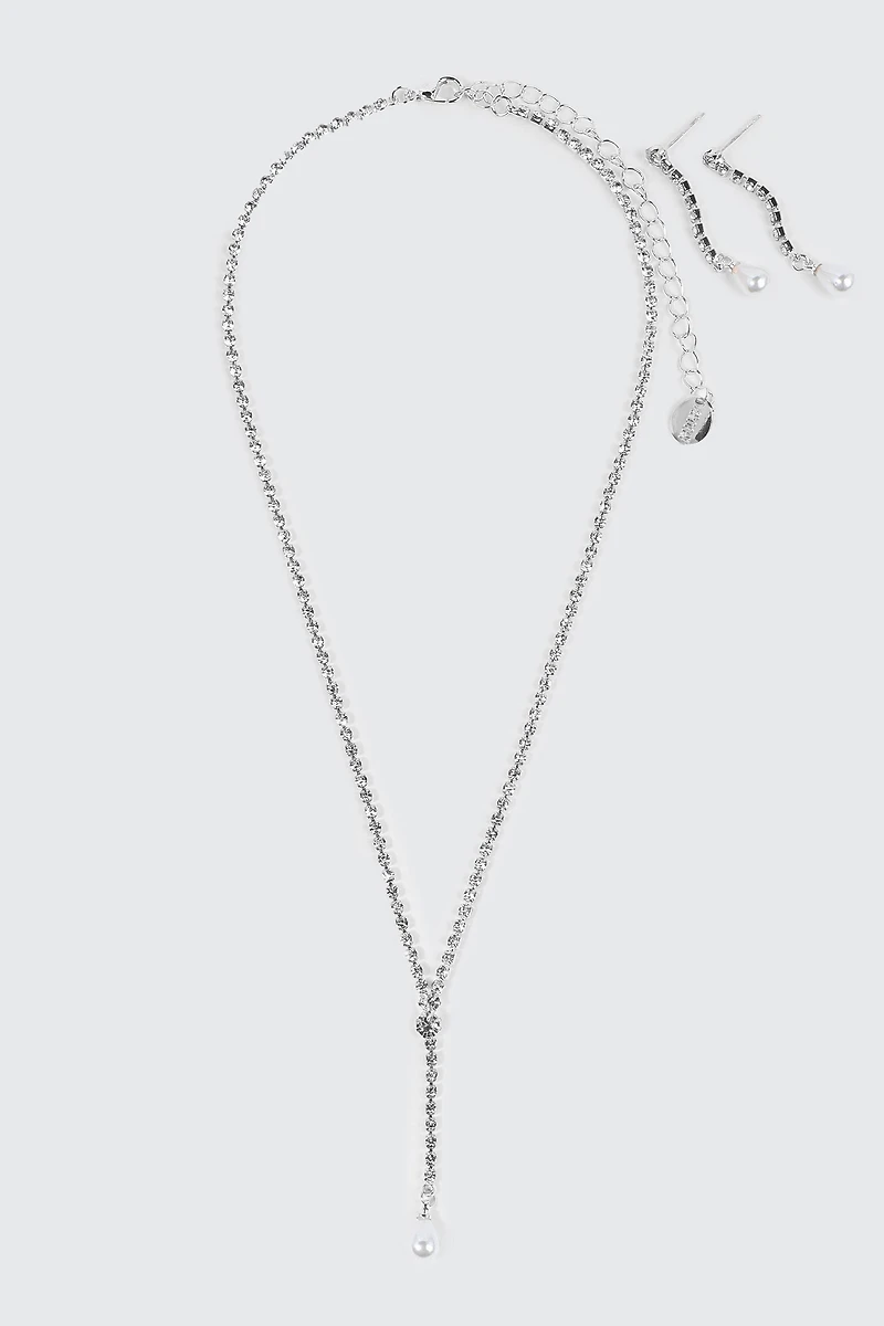 Y Shape Necklace and Earrings Set