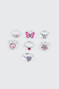 Crown Charm Ring Set