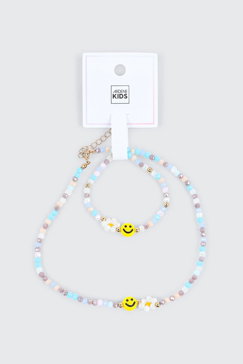 Smiley Face Beaded Jewelry Set