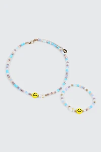 Smiley Face Beaded Jewelry Set