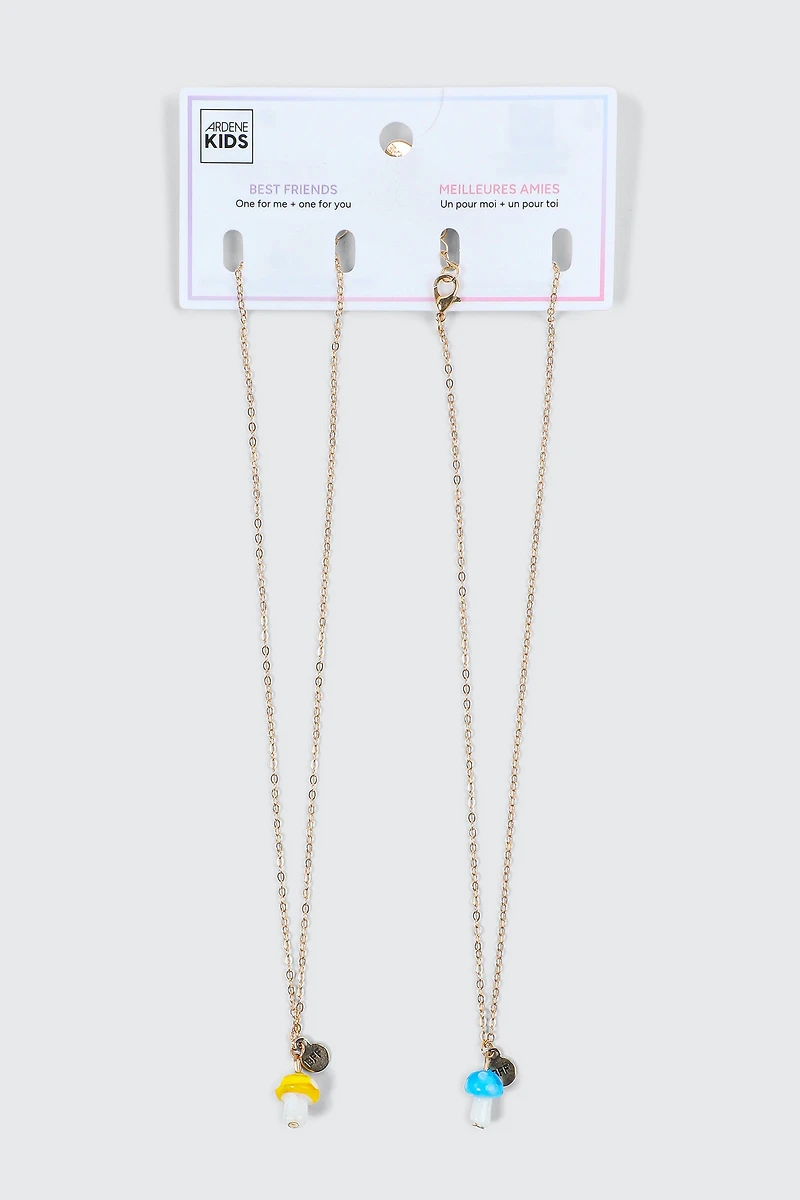 Duo de colliers BFF champignons