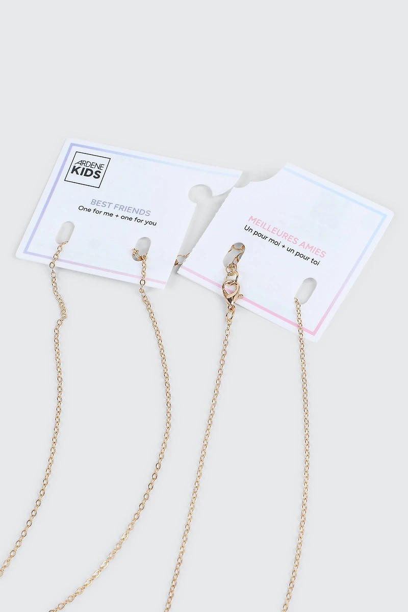 Duo de colliers BFF face et patte de chat